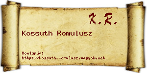 Kossuth Romulusz névjegykártya